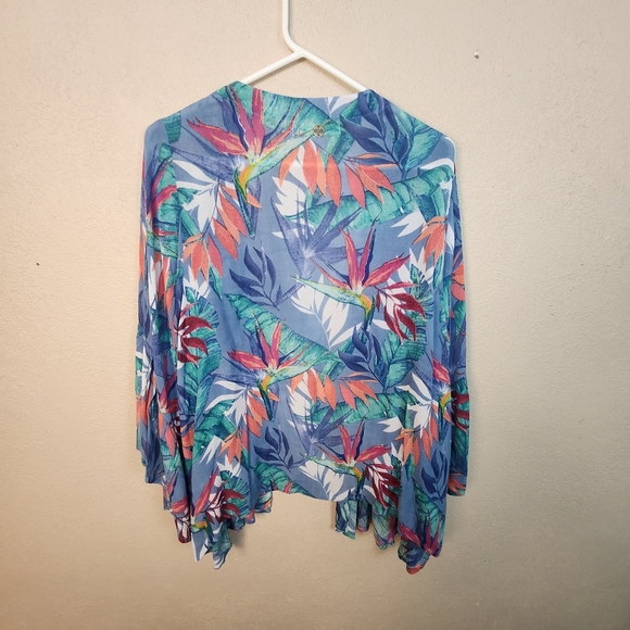 Rip Curl Blue Floral Kimono Top Large (5935) - Picture 3 of 7